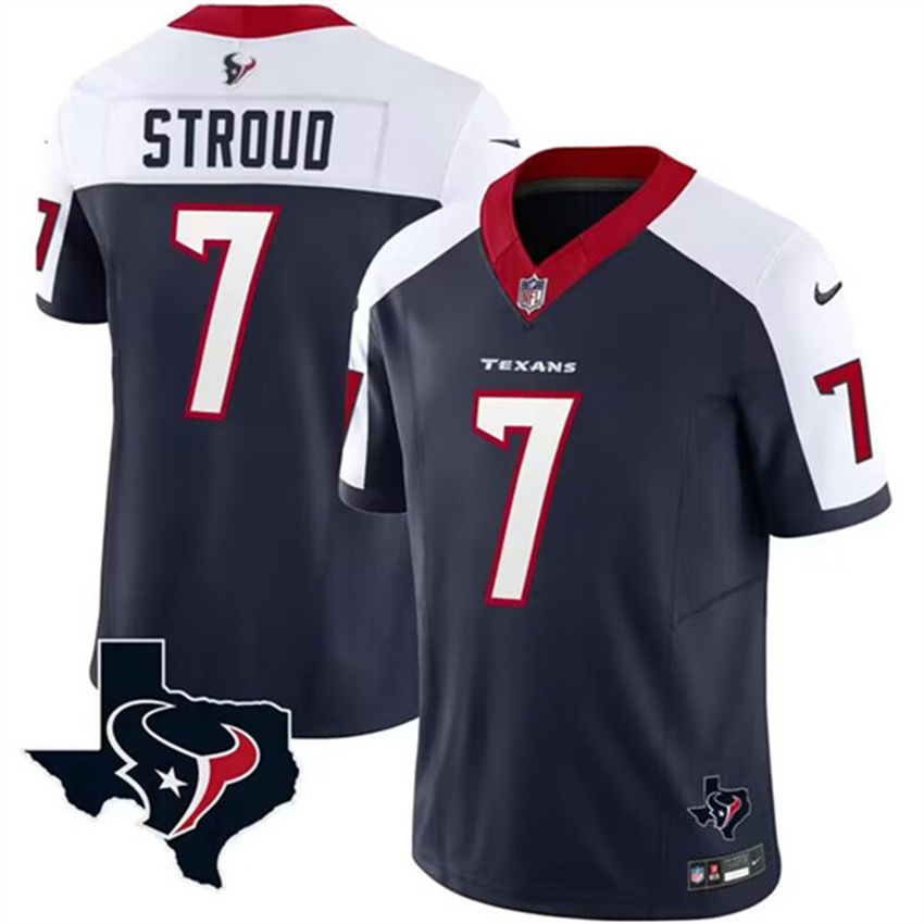 Men's White/Navy Houston Texans #7 C.J. Stroud 2023 F.U.S.E. Vapor Untouchable Limited Stitched Football Jersey